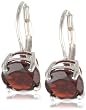 Sterling Silver 8mm Round Garnet Lever Back Earrings