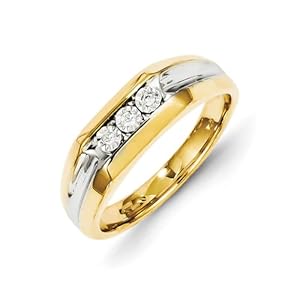 14k Rough Diamond Mens Ring - JewelryWeb