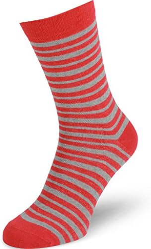 Feetly Men's Combed Cotton Double Stripe Dress/Casual Socks, European Quality, Mid Gray, 47-50 EU shoe size