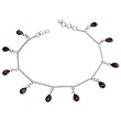 Valentine Gifts for Her Sterling Silver Tiger's Eye Anklet Bracelets Pair 9.25 inches