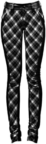 Blooms Punk Black and White Woven Plaid Pants (Medium)