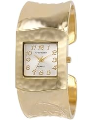 Vernier Womens VNR1830 Gold Tone Hammered Bangle Watch