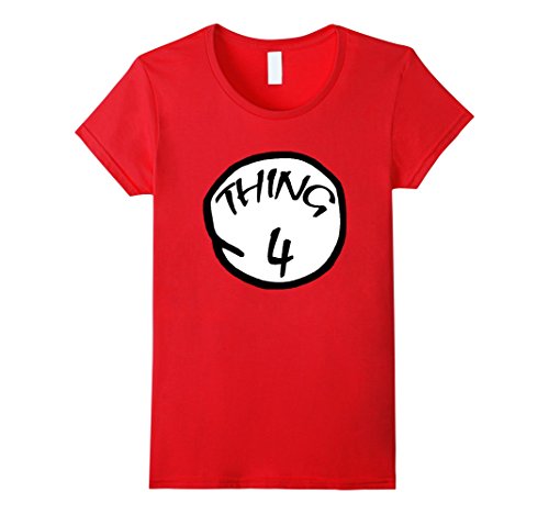 Halloween Tshirt - Thing 4 Costume - Female Small - Red
