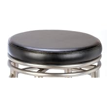 Hillsdale Salem 26-Inch Backless Swivel Counter Stool, Polished Chrome and Rich Maple Accents with Black Vinyl
