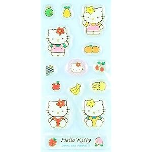 Cute Japanese Hello Kitty II Stickers (Embossing)