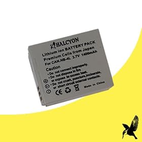 Halcyon 1400 mAH Lithium Ion Replacement Battery for Canon PowerShot SD780 IS 12.1 MP Digital Camera and Canon NB-4L