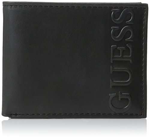 Guess Men's Portola Pass Case Wallet with Removable Card Case, Black, One Size