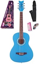 Daisy Rock Debutante Jr. Miss Acoustic Short Scale Cotton Candy Blue Guitar Pack