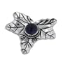 Large Maple Leaf with Genuine Amethyst Sterling Silver Slide Pendant