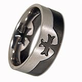 New Mens Titanium Ring 8mm Wide Knights Templar Cross Unique Two Part Ring Brand New Available in Most Sizes Comes in a Quality Velvet Gift Box