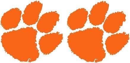 TIGER PAWS (2 PACK)School Sports 3.5" (color: ORANGE) Vinyl Decal Window Sticker for Cars, Trucks, Windows, Walls, Laptops, and other stuff.