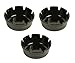 Set of Three Black Plastic Ashtrays-Deep Well-Resturant/ Bar-4