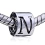 Cylindrical Shaped Letter N European Bead Fits Pandora Charm