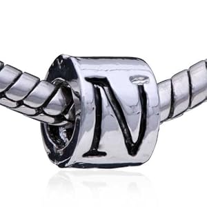 Buy Cylindrical-Shaped Letter European Charm Beads - Pandora Bead and Bracelet Compatible by Pugster