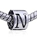Cylindrical Shaped Letter N European Bead Fits Pandora Charm