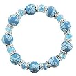 Blue Bead and Crystal Stretch Bangle Bracelet Fashion Jewelry