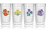 Tervis 16oz. Flower Tumbler Set CLEAR 4 Piece Set