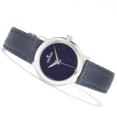 Croton Women's Glitz Swiss Quartz Movement Lizard Strap Watch
