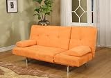 Orange Microfiber Adjustable Klik Klak Sofa Futon Bed Sleeper