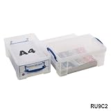2 Really Useful 9 Litre Storage Boxes - Clear With Lid