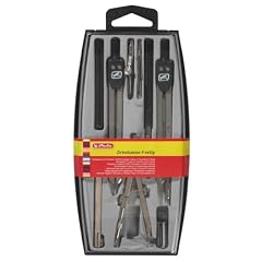 Herlitz 8710204 Zirkel (B�ro), 223 mm, 140 mm, silber Zirkelkasten 9tlg.