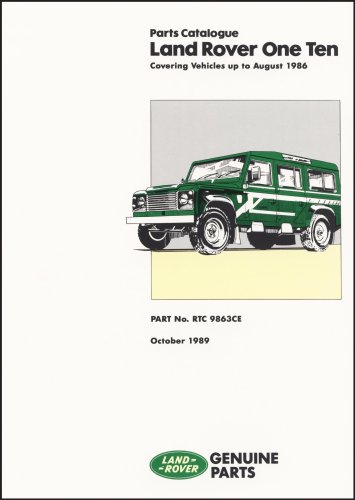 Land Rover 110 Parts Catalog (RTC9863) (Land Rover Parts Catalogue S.)