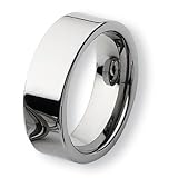 Flat Polished Tungsten Carbide Ring (8.0 mm) - Sizes 7-13