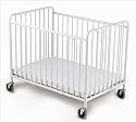 Foundations 4020-2F-CW StowAway Compact-Size Folding Crib with 2 Inch Foam Mattress - White