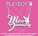 Officially Licensed PLAYBOY Silver Plated MISS JANUARY Playmate of the Month Necklace