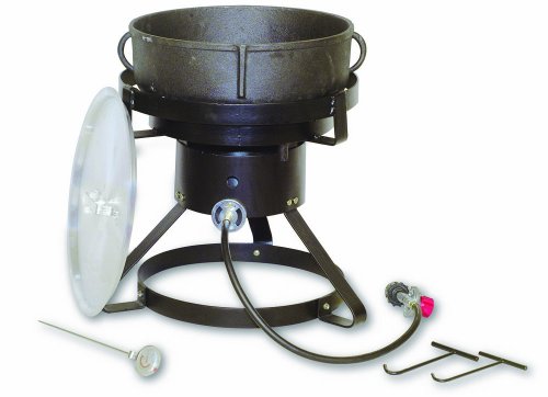 King Kooker 1720 17 1 2 Inch Outdoor Cooker with 5 Gallon Cast Iron Jambalaya Pot Package