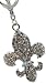 Big Bling 2" Austrian Crystal Fleur De Lis Key Chain Purse Charm Keyfinder - Gift Boxed