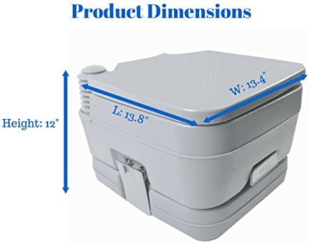 Portable Camping Toilet with Raised Toilet Seat with 2.8 Gallon