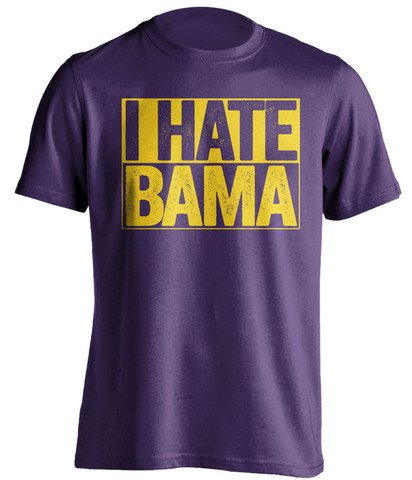 I Hate Bama - LSU Tigers Fan Shirt - Box Design - Beef Shirts I Hate Bama - LSU Tigers Fan Shirt - Box Design - Beef Shirts