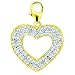 14K Yellow Gold Diamond Heart Charm
