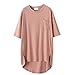 SAYM Women Oversize Pocket Open Fork Hem Long T-shirt Tops