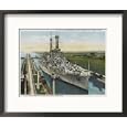The U.S.S. Texas in the Middle East Chamber Gatun Locks Framed Photographic Poster Print, 21x17