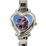 Afgan Hound Heart Shaped Italian Charm Dog Watch D97