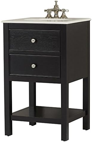 Whitehall Street 21" Single Bathroom Vanity Table by Varick Gallery, Contemporary Shaker Style Design, For Bathroom Vanities, Heavy Duty, Big Storage, Color Black