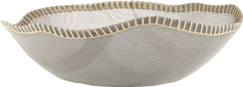 Alessi FC22/40 Korbschale aus Edelstahlnetz und Naturfaser 40 cm