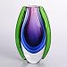 Hand Blown Purple, Blue, & Green Sommerso Oval Art Glass Vase 10