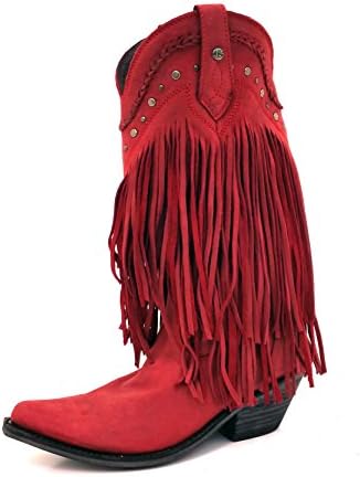 Liberty Black LB-71124 Vegas Rojo Fringe Boots (7.5)