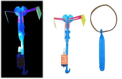 2011 BEST FLYING TOY -LED LIGHT Helicopter Sling Shot (JUST BEND BACK PART DOWN PUSH DOWN TO LIGHT UP AND SHOT FOR THE STARS - SUCH A NEAT TOY- HOURS OF FUN) - BUY A FEW THEY ARE ADDICTING !
