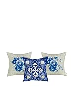 Apolena Set Funda De Cojín 3 Uds. (Azul/Beige)