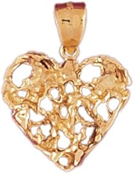 Dazzlers Solid 14k Gold Heart Charm Pendant Available in three colors from jewelsberry (weights: 4.9 grams only)