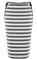 Graphic Stripe Pencil Skirt