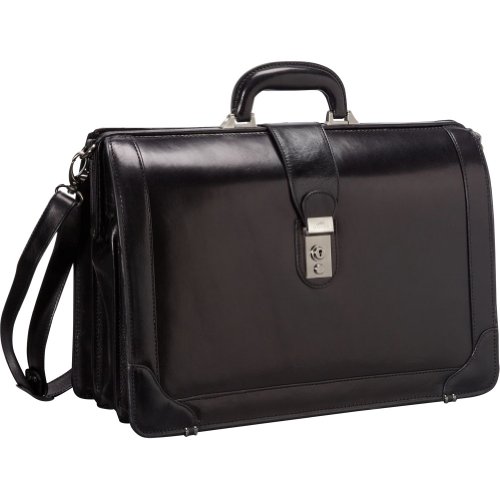 Mancini Leather Goods Luxurious Italian Leather 17″ Laptop Briefcase