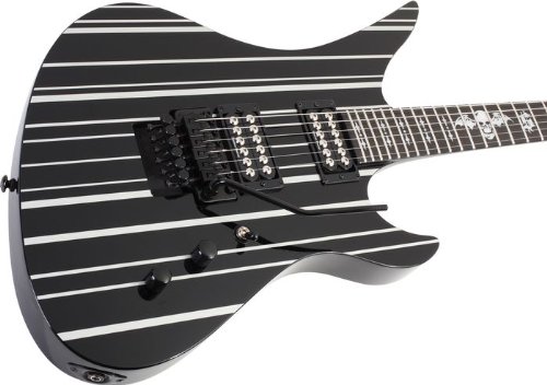 Schecter Synyster Gates Custom Electric Guitar (Black Gloss, Pimp Stripe)