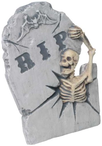 Spooky Break-Out Skeleton Halloween Tombstone Prop