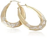 Image of 9ct Two Tone Gold AMC122948 Ladies Creole Earrings