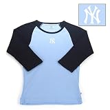 New York Yankees Girls Hyper Star 3/4 Sleeve Raglan T-shirt by Antigua Sport